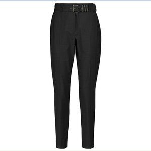 Brunello Cucinelli Black Pants Monili Removeable Belt Virgin Wool Size 12